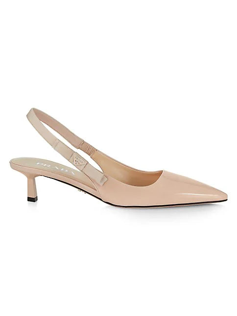 Prada logo bow top pointy toe pump