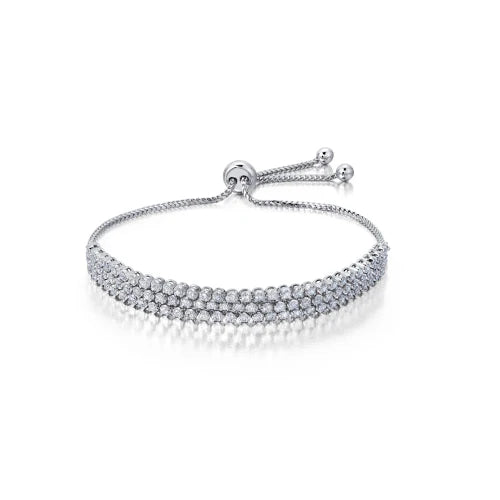 Graziela Triple Row Diamond Bolo Bracelet in White Gold main image 1