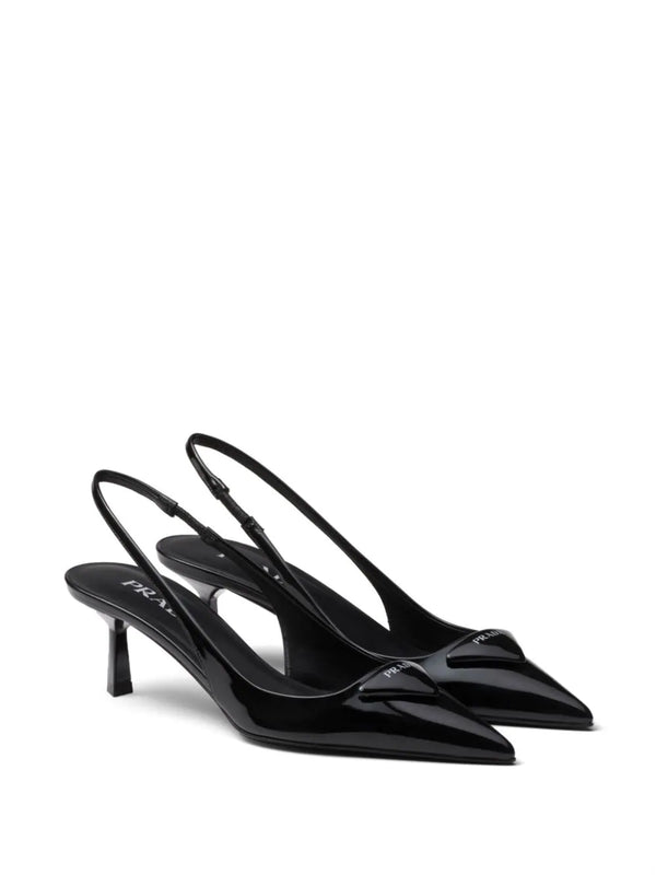 【関税込み】prada LOGO SLINGBACK Prada Patent Leather Slingback Pumps | Saks Fifth Avenue