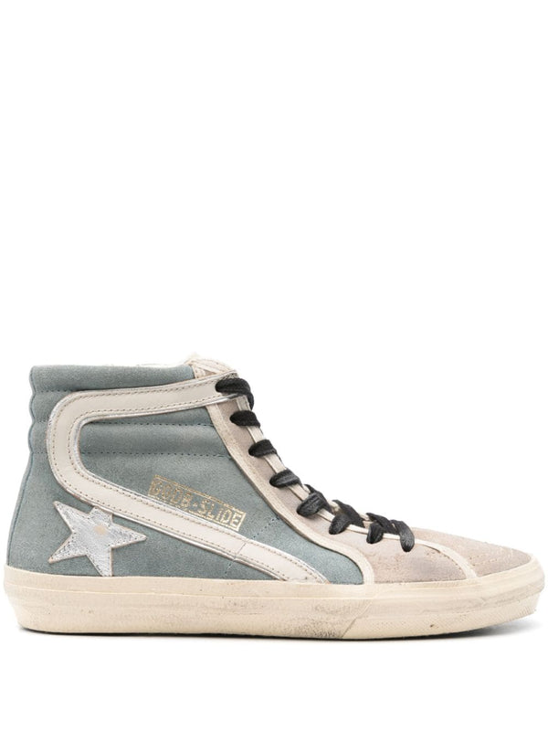 スニーカー Golden  Slide Classic Sneakers Golden Goose Slide Mid-Top Metallic Leather Sneakers