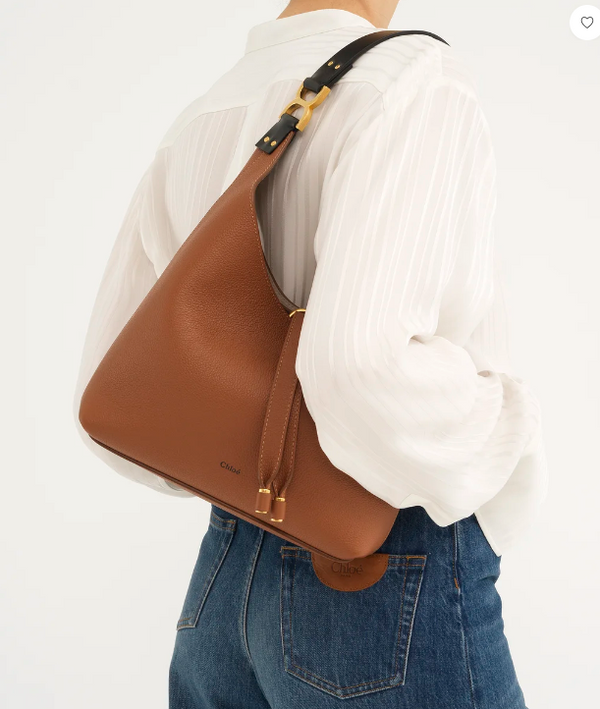 【関税込み】Chloe Hobo Marcie Chloé Marcie Hobo Bag In Grained Leather in Motty grey