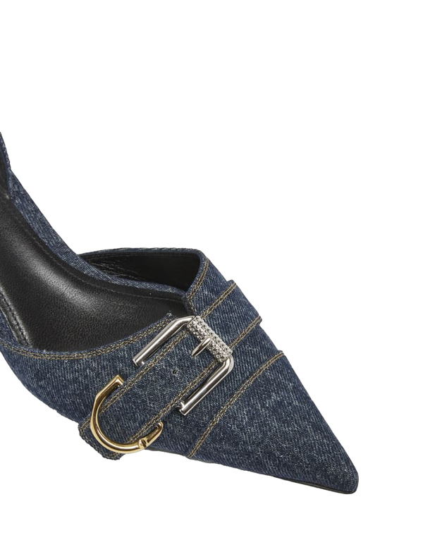 サンダル・ミュール GIVENCHY SS25 Denim Voyou pumps (BE308XE259 401) Givenchy Voyou Denim Slingback Pumps | Blue | FARFETCH