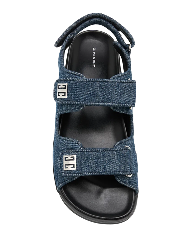 Givenchy 4G Denim Flat Sandals - Joseph Givenchy 4G Denim Flat Sandals - Joseph