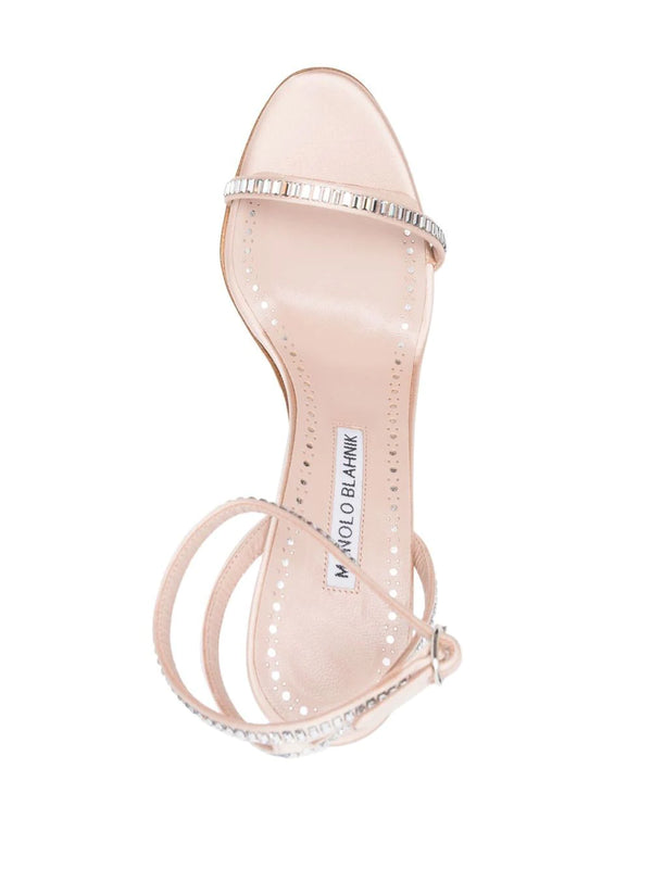 ★MANOLO BLAHNIK★CRINASTRA サンダル ピンク Manolo Blahnik Satin Ankle-Strap CRINASTRA Sandals