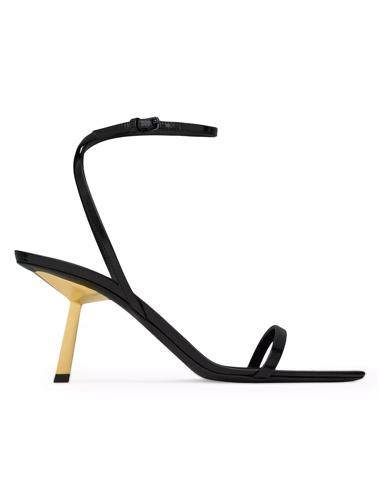 【送料込】Saint Laurent_Lee 75 polished leather sandals Lee 75 polished leather sandals in black - Saint Laurent