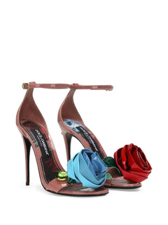サンダル・ミュール Dolce&Gabbana Flower Power DOLCE & GABBANA Shoes Multicolor Crystal Heels Slingback