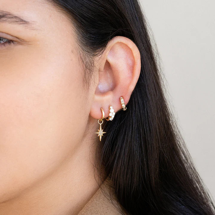 Sydney Evan Mixed Bezel Hoops