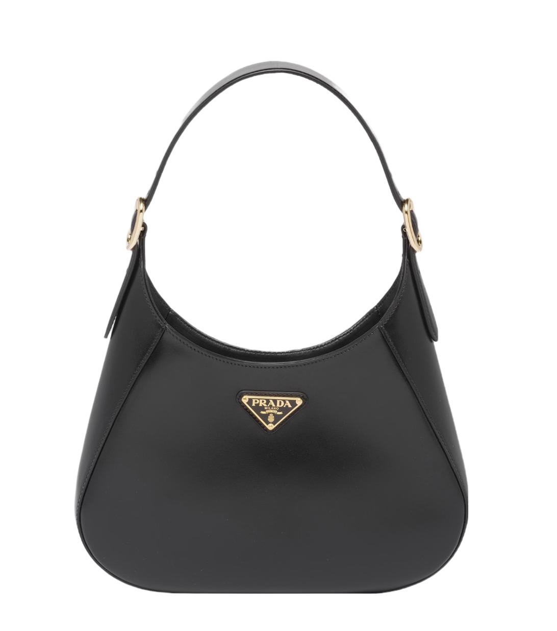 Prada Buckle Box Calf Leather Hobo Bag