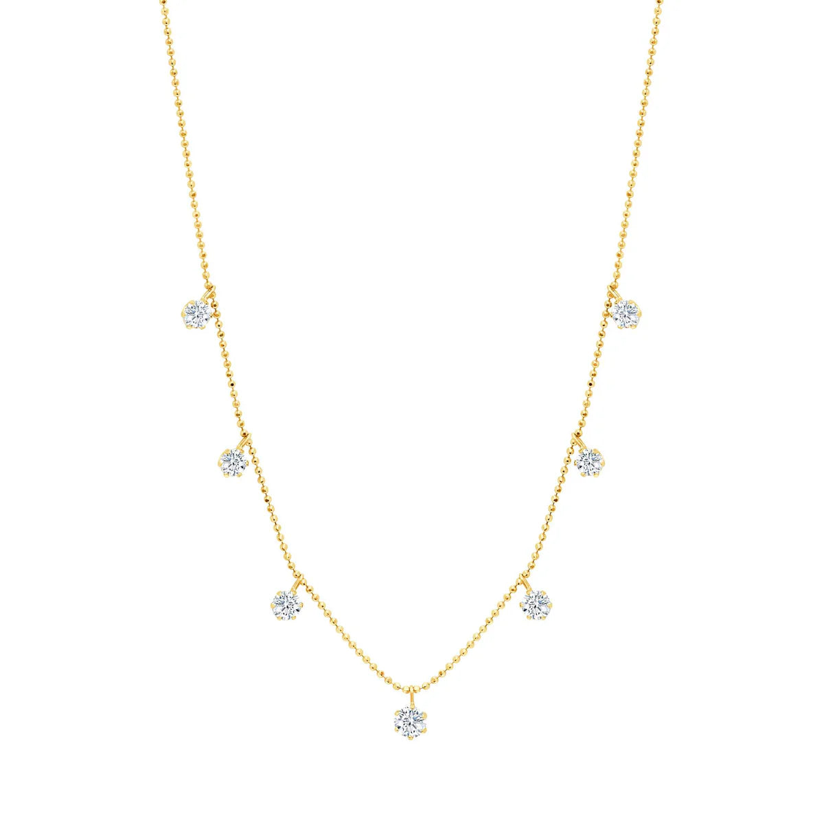 Graziela Medium Floating Diamond Necklace in Yellow Gold