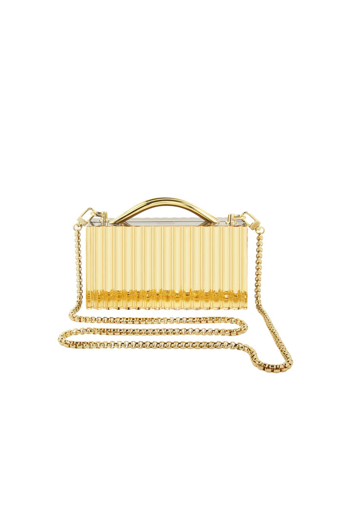 L&#39;afshar Philo Gold Mirrior Clutch
