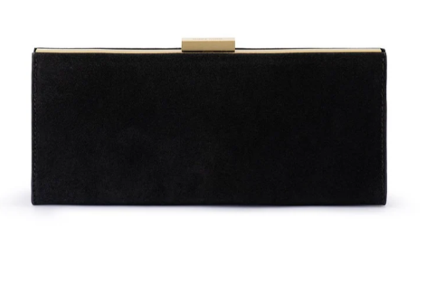 Olga Berg Lara Black Velvet Clutch