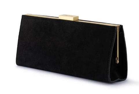 Olga Berg Lara Black Velvet Clutch