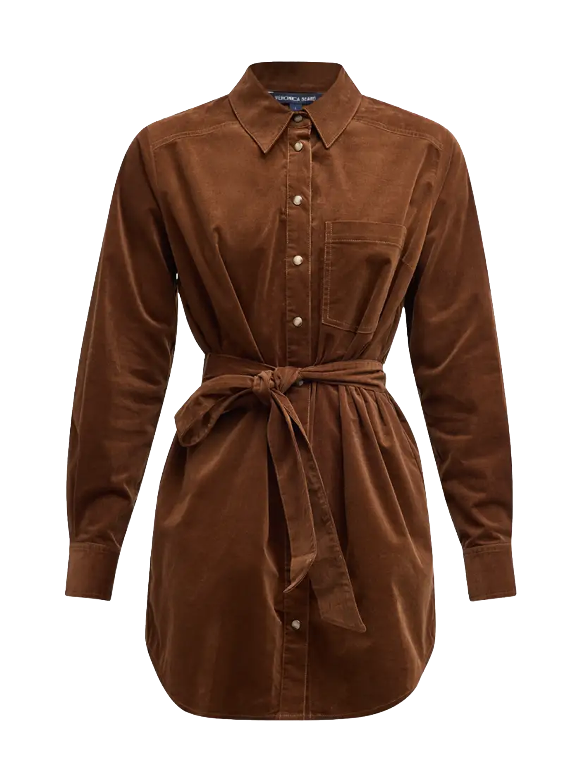 dark brown corduroy dress Corduroy Button Up Tiered Mini Dress