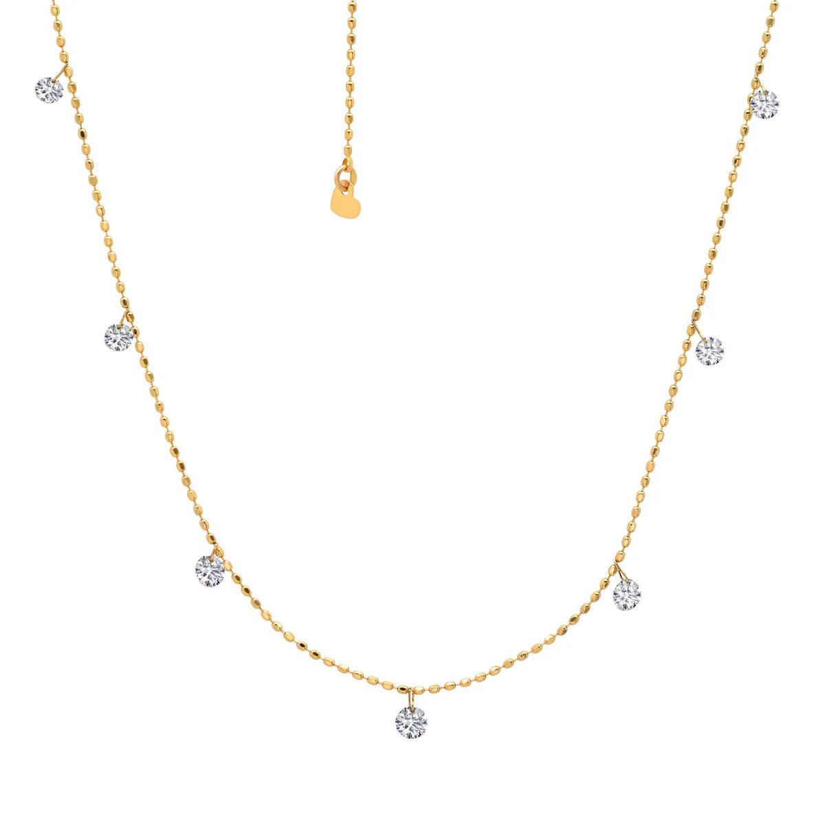 Graziela Medium Floating Diamond Necklace in Yellow Gold