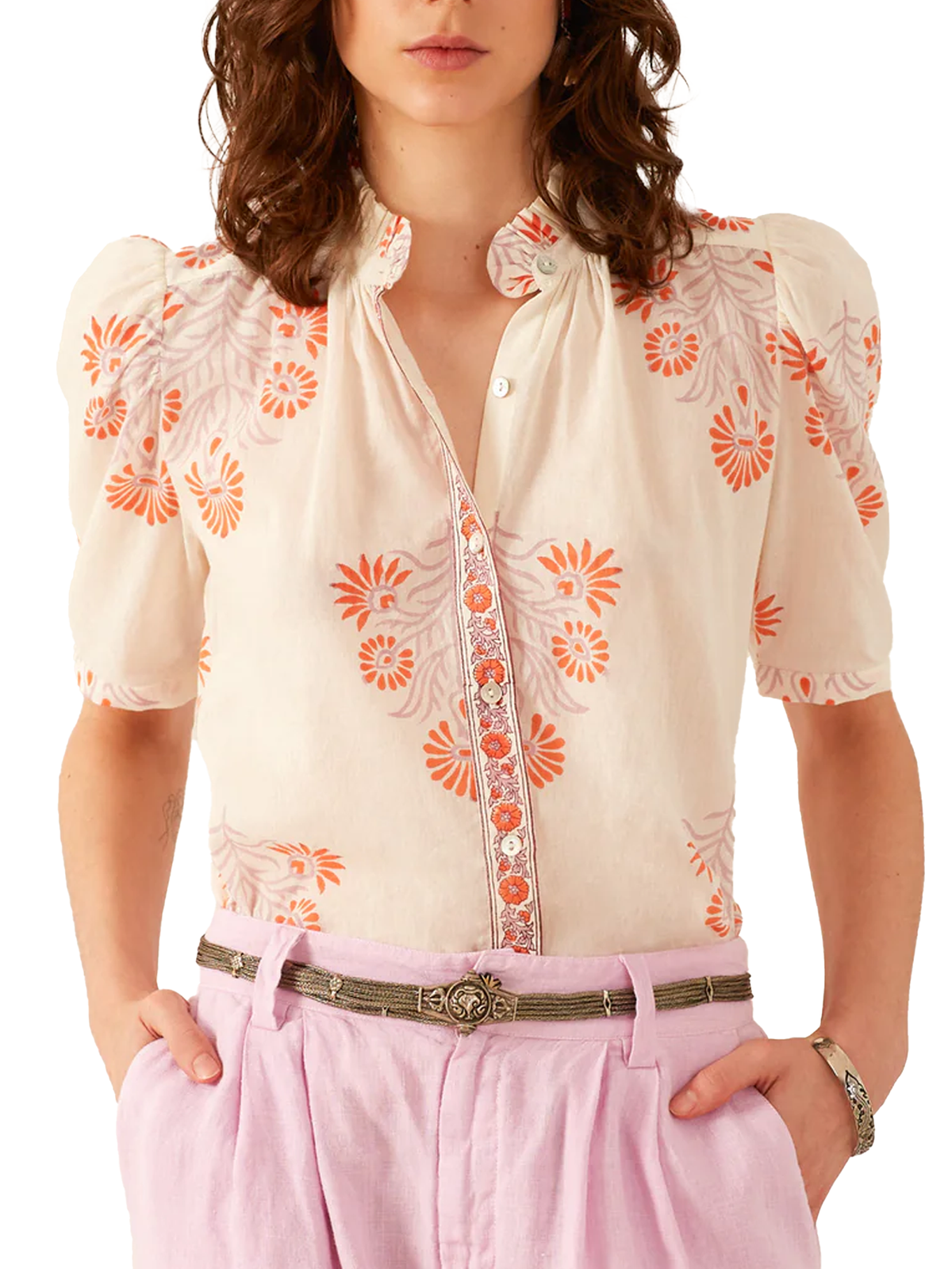 Alix of Bohemia Winn Papaya Aster Shirt
