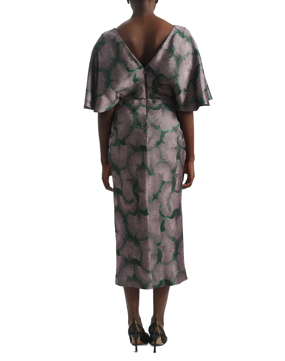 AMSALE Jacquard Cascading Drape Dress