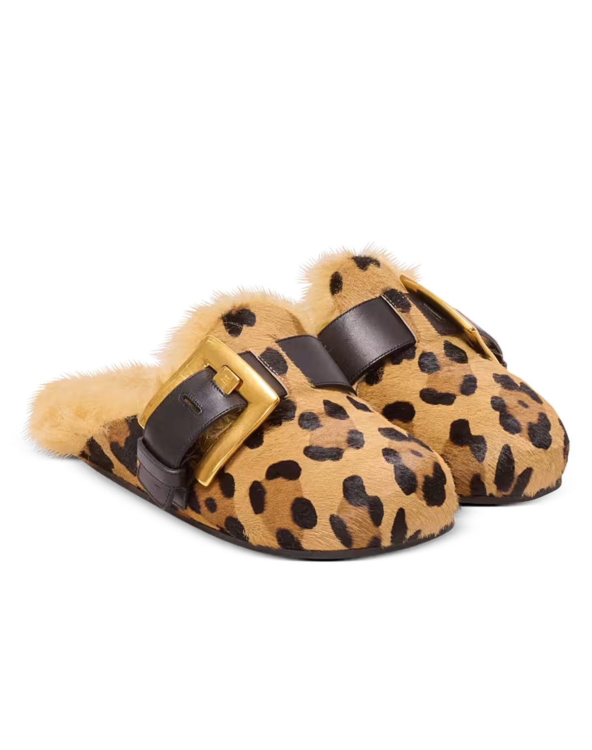 Balmain Anthem Leopard Mules