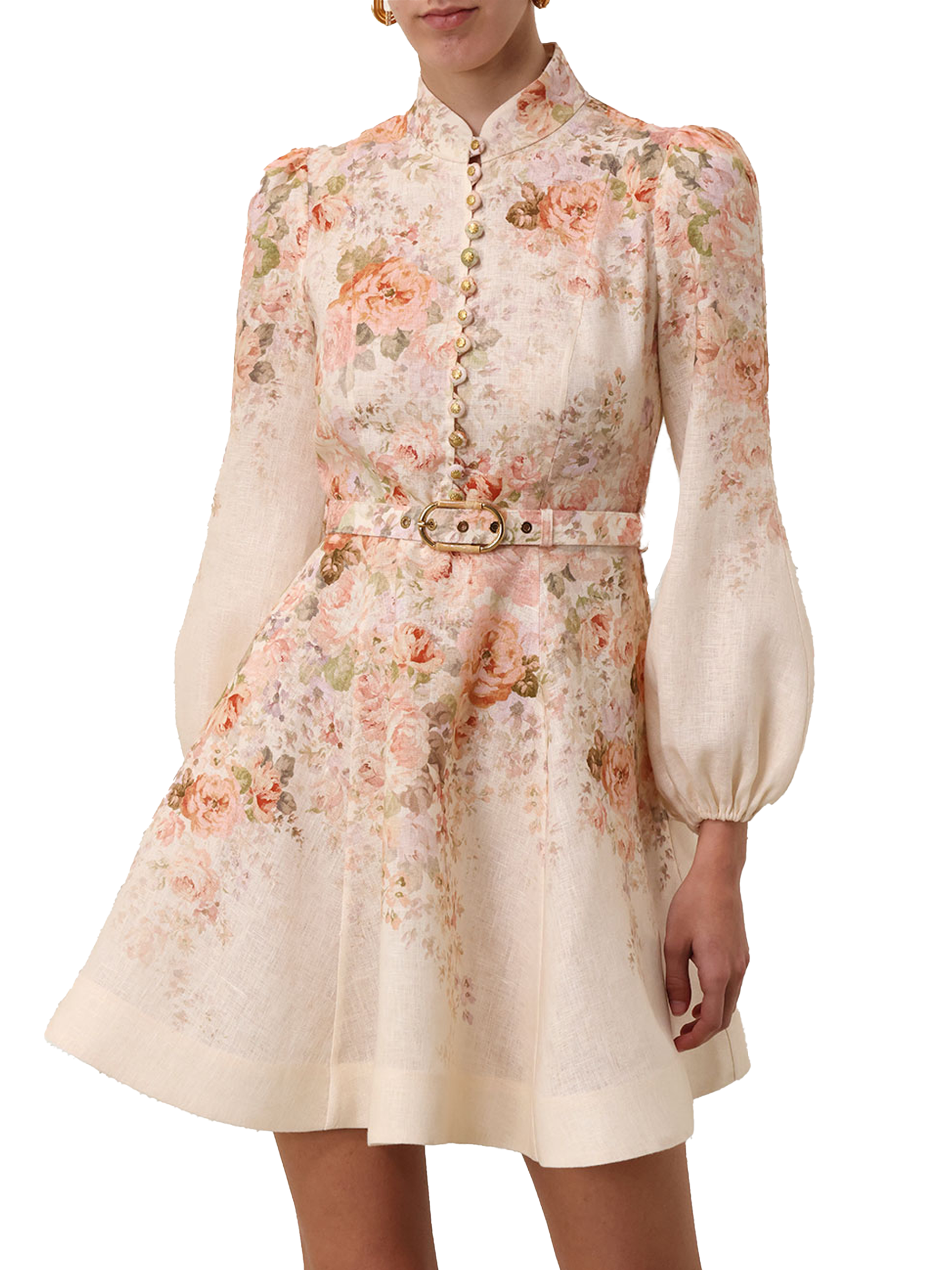 zimmermann illustration flounce mini dress Zimmermann Illustration Buttoned Mini