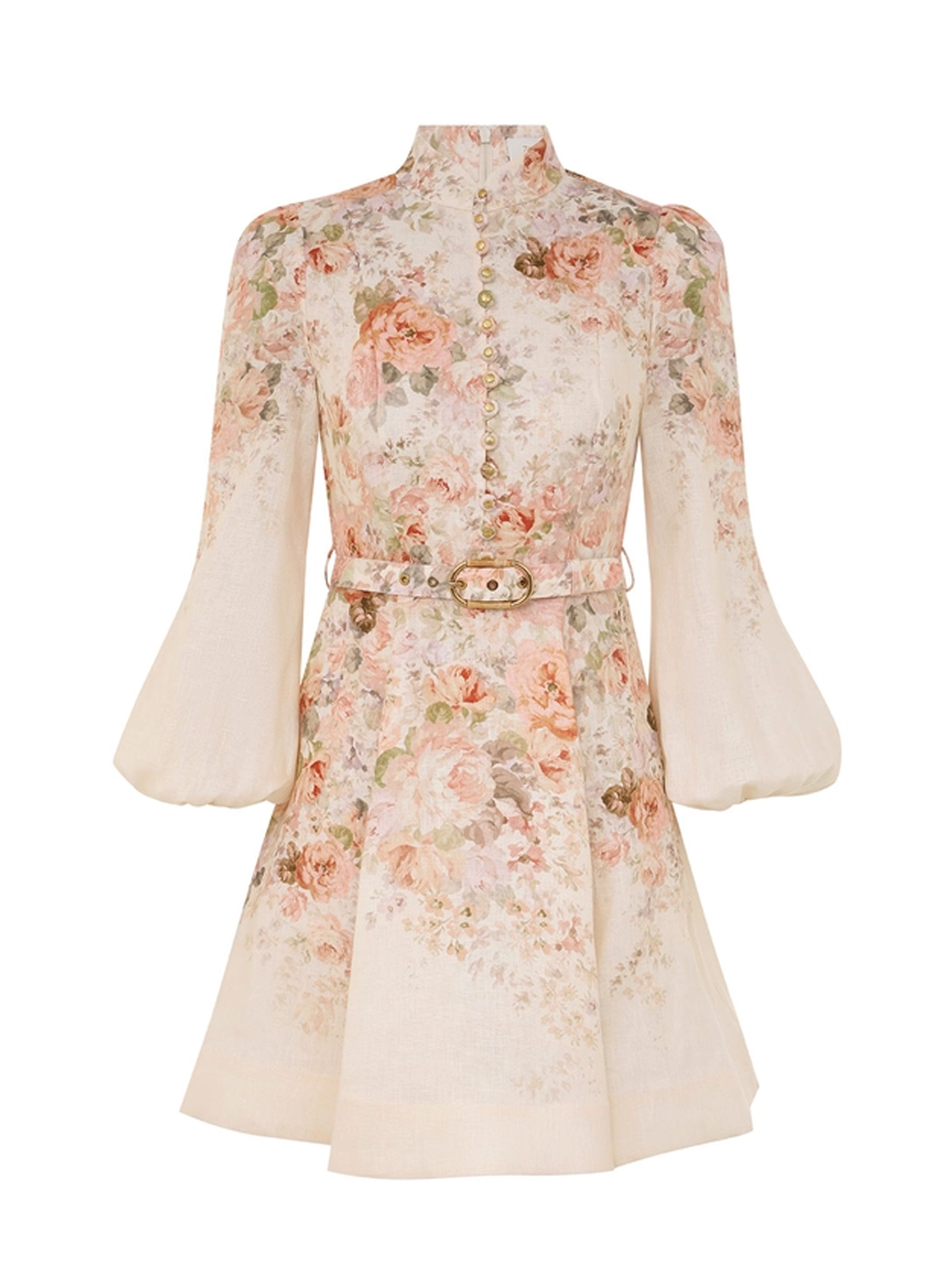 【Zimmermann】ILLUSTRATION BUTTONED MINI フラワーミニ Zimmermann Illustration Buttoned Mini Dress in Cream Rococo