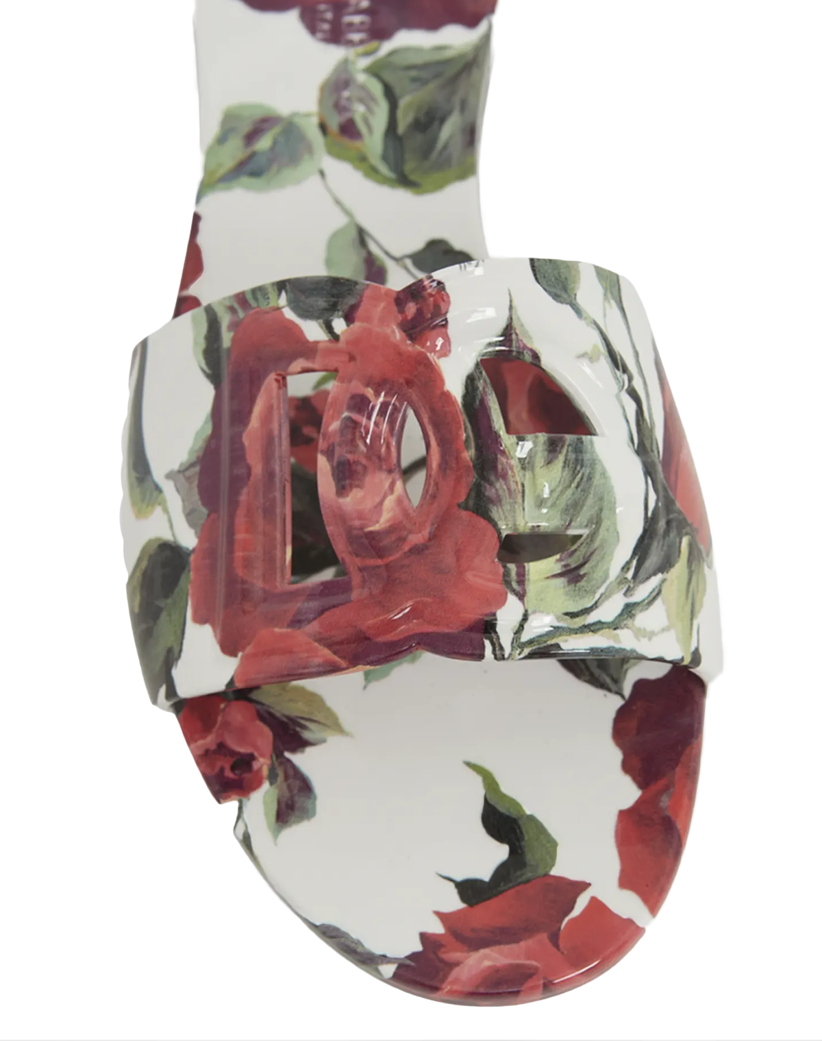 Dolce&amp;Gabbana Bianca Floral Rubber DG Sandals