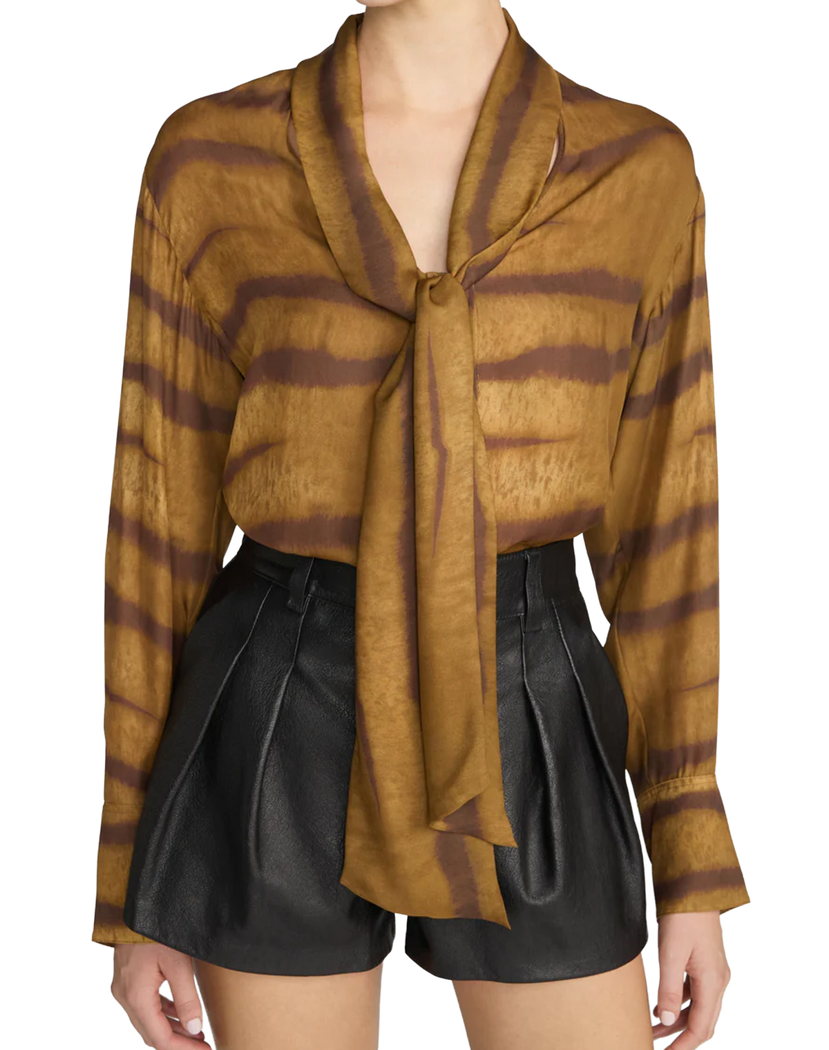FRAME The Silk Oversized Tie Shirt