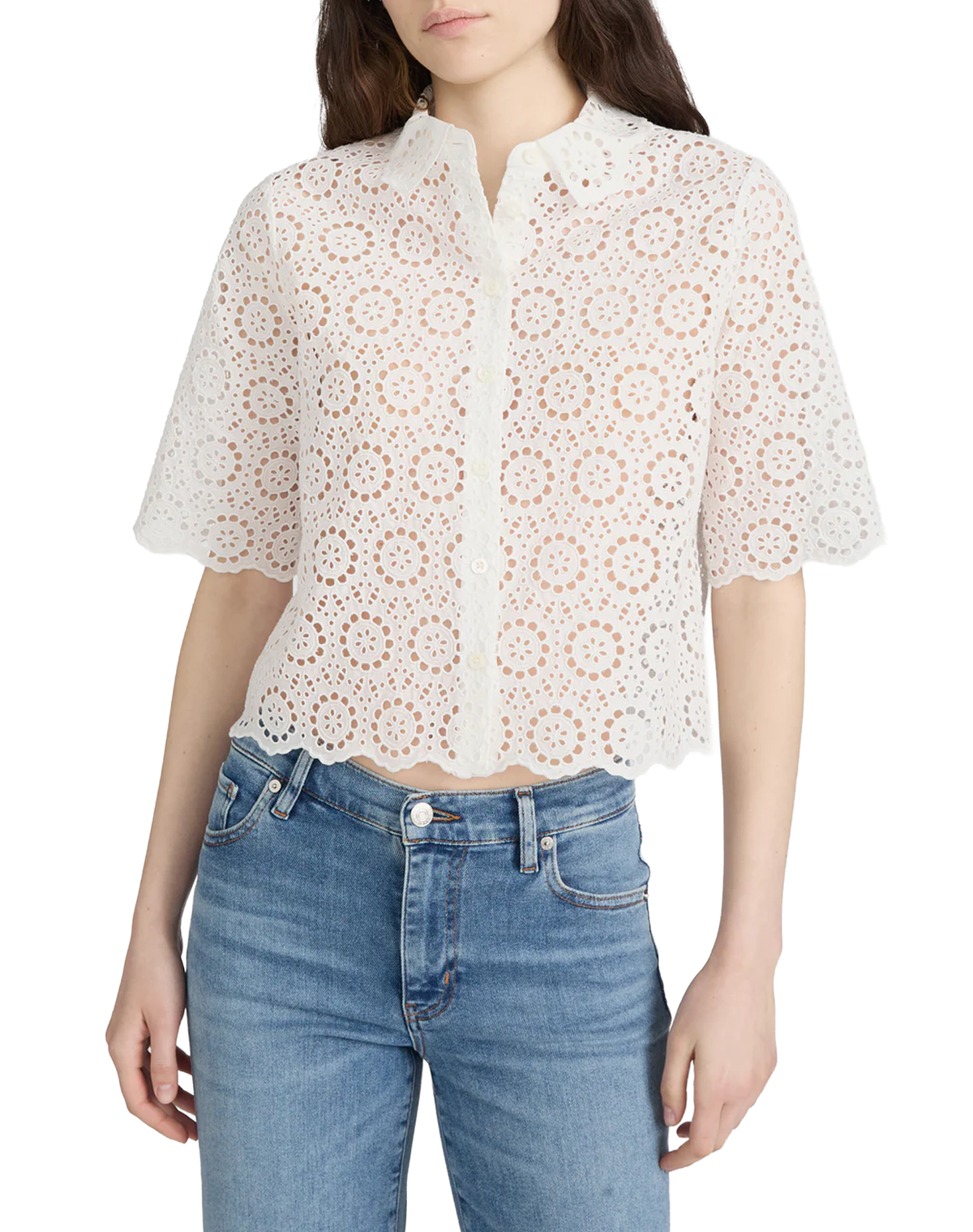 FRAME Petal Eyelet Shirt
