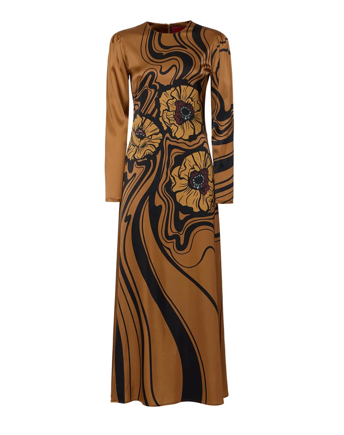 LA DOUBLE J BIG BLOOMS CLINGY SWING DRESS