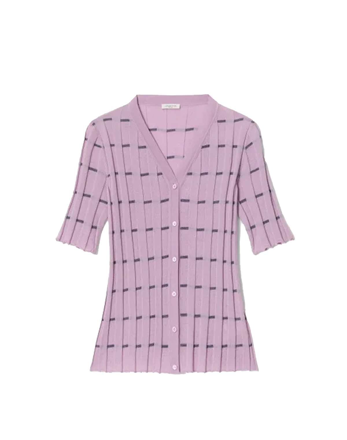 Lafayette 148 Striped Cashmere Ribbed Cardigan
