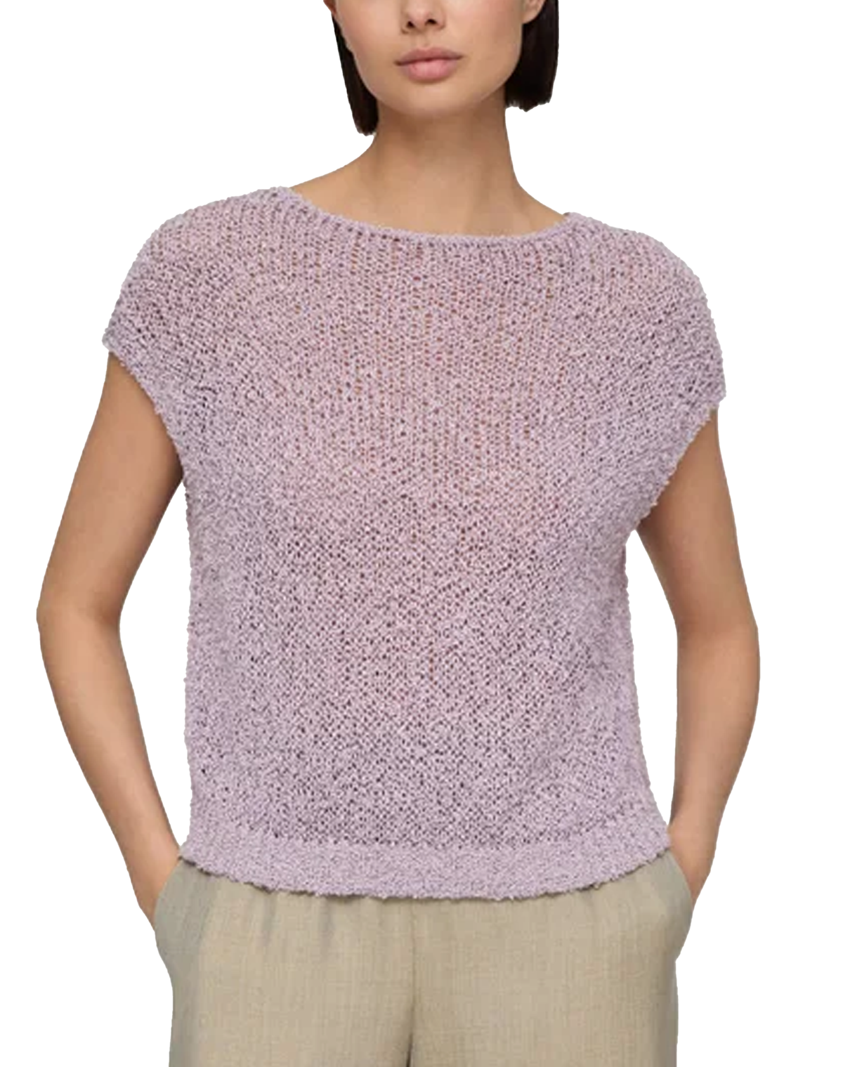 Lafayette 148 Cotton-Silk Loop Open Stitch Sweater