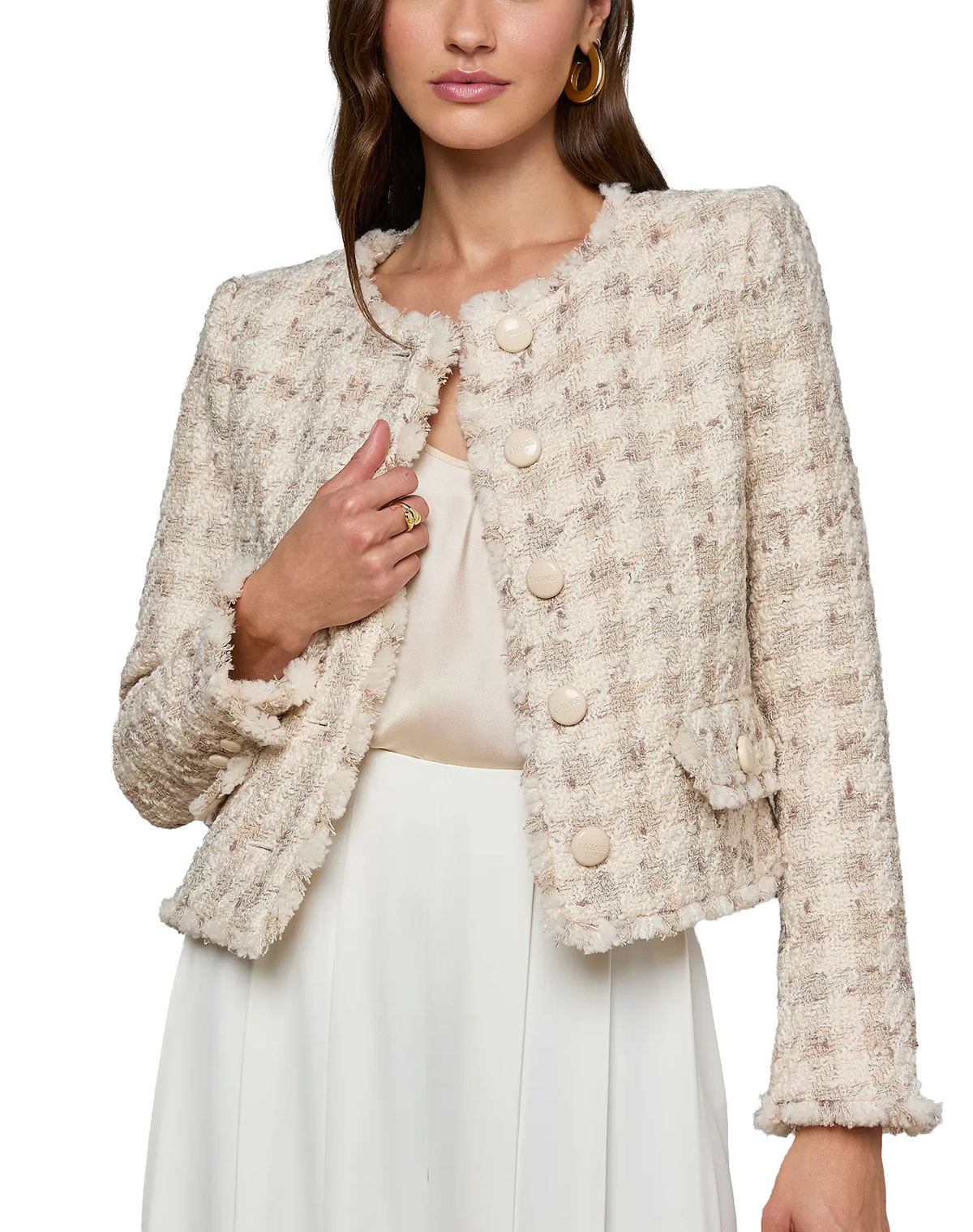 L'AGENCE Zell Houndstooth Tweed Jacket