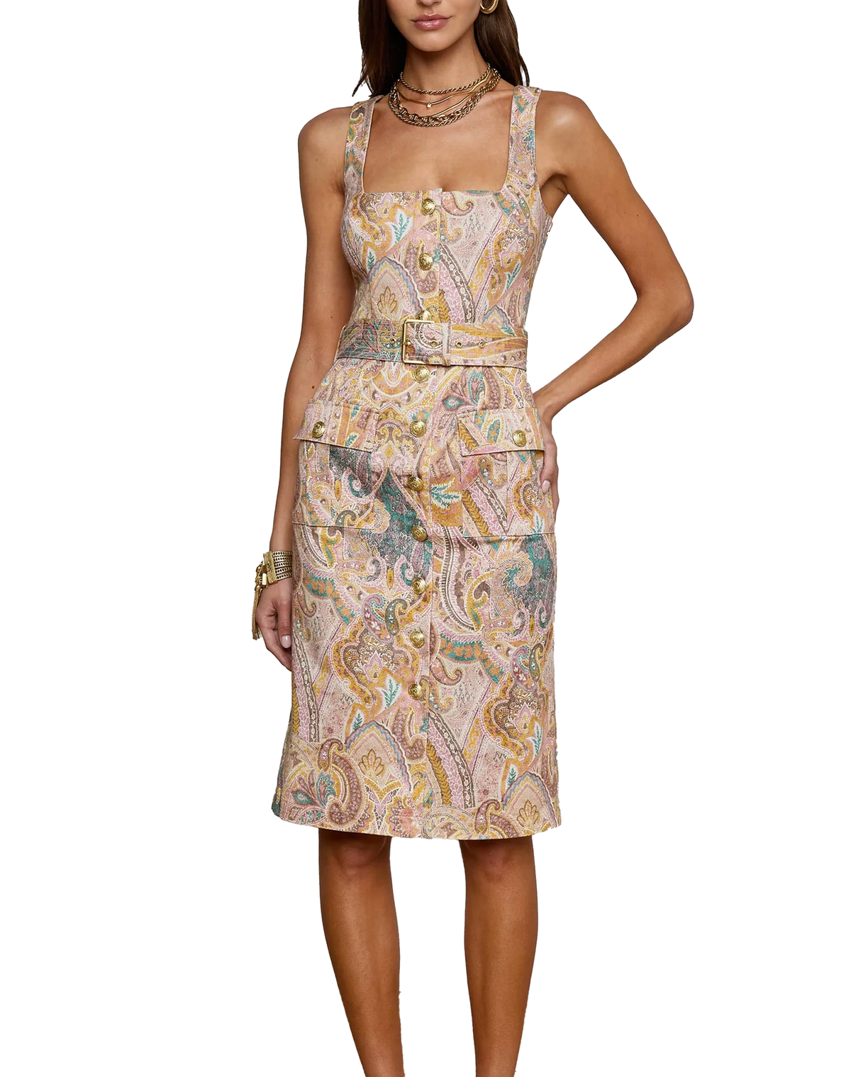 L&#39;AGENCE Idy Button-Front Dress