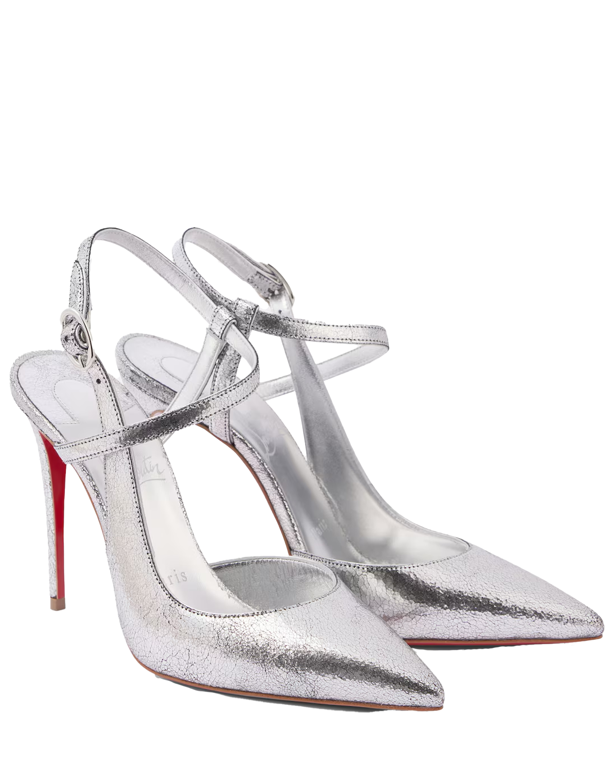 Christian Louboutin Jenlove 100 metallic leather slingback pumps Joseph