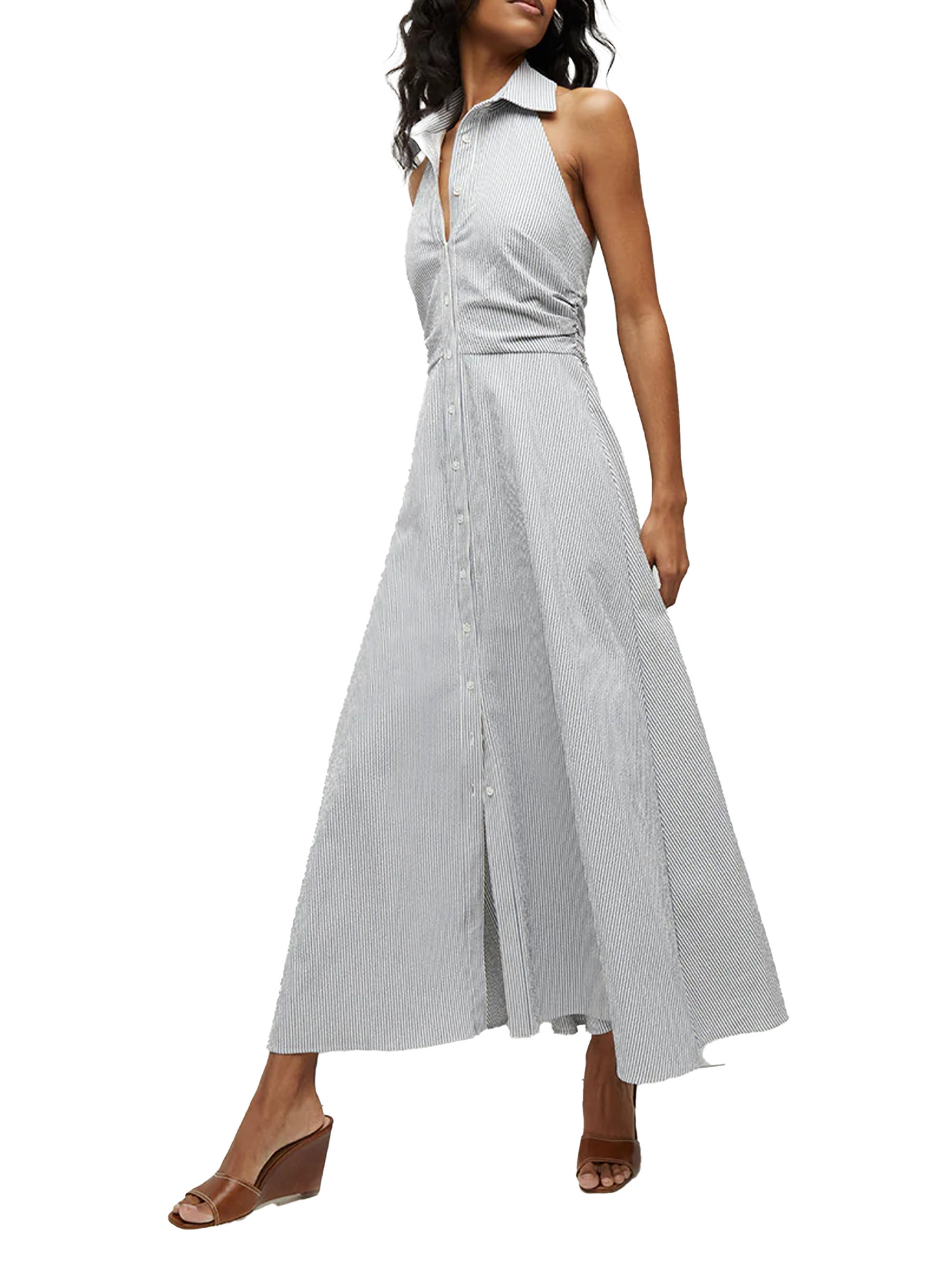 Veronica Beard Mackey Seersucker Halter Dress - Joseph Veronica Beard Mackey Seersucker Halter Dress - Joseph