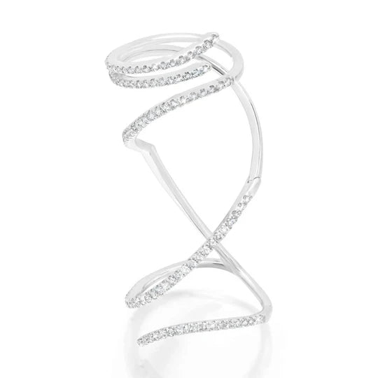 Graziela Mega Swirl Ring in White Gold