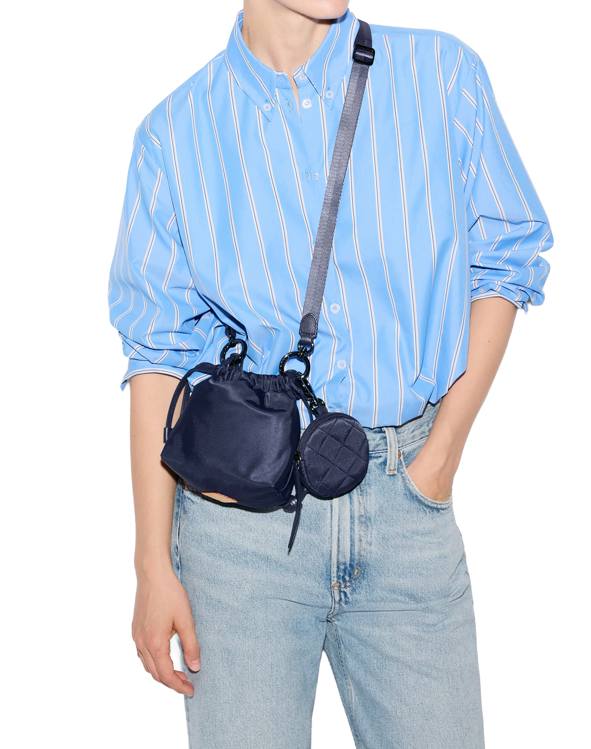 MZ Wallace Navy Waverly Bebe Tote