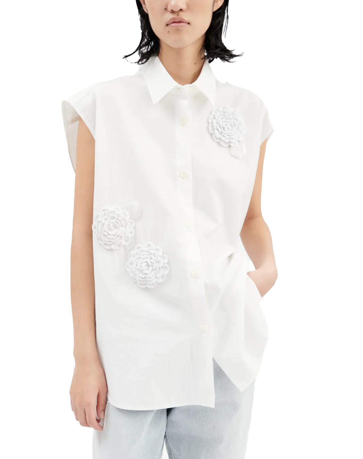 ODEEH Diagonal Popeline Blouse