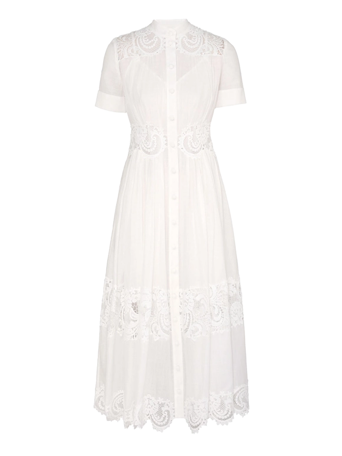 ZImmermann Pop Lace Trimmed Midi Dress