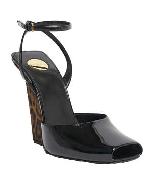 Saint Laurent Le Scandale Patent Leopard Wedge Sandals - Joseph Saint Laurent Le Scandale Patent Leopard Wedge Sandals - Joseph