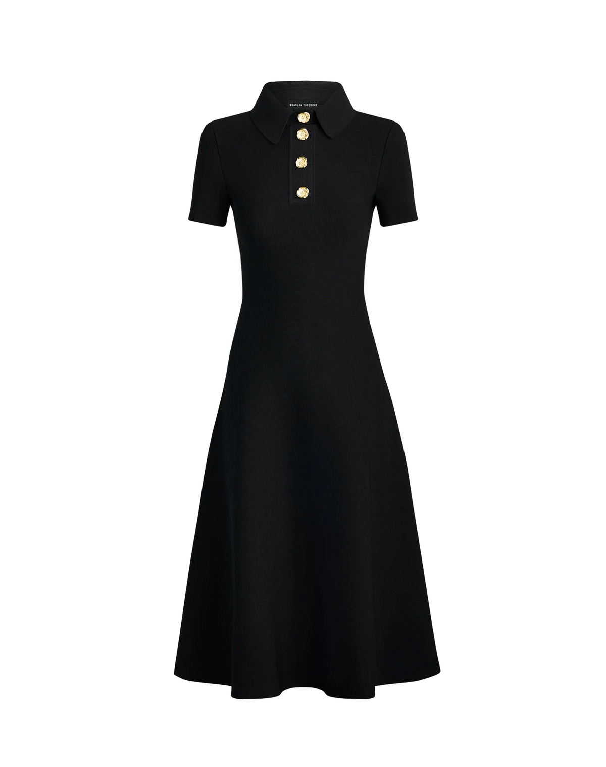 Scanlan Theodore Crepe Knit Poppy Shirt Dress