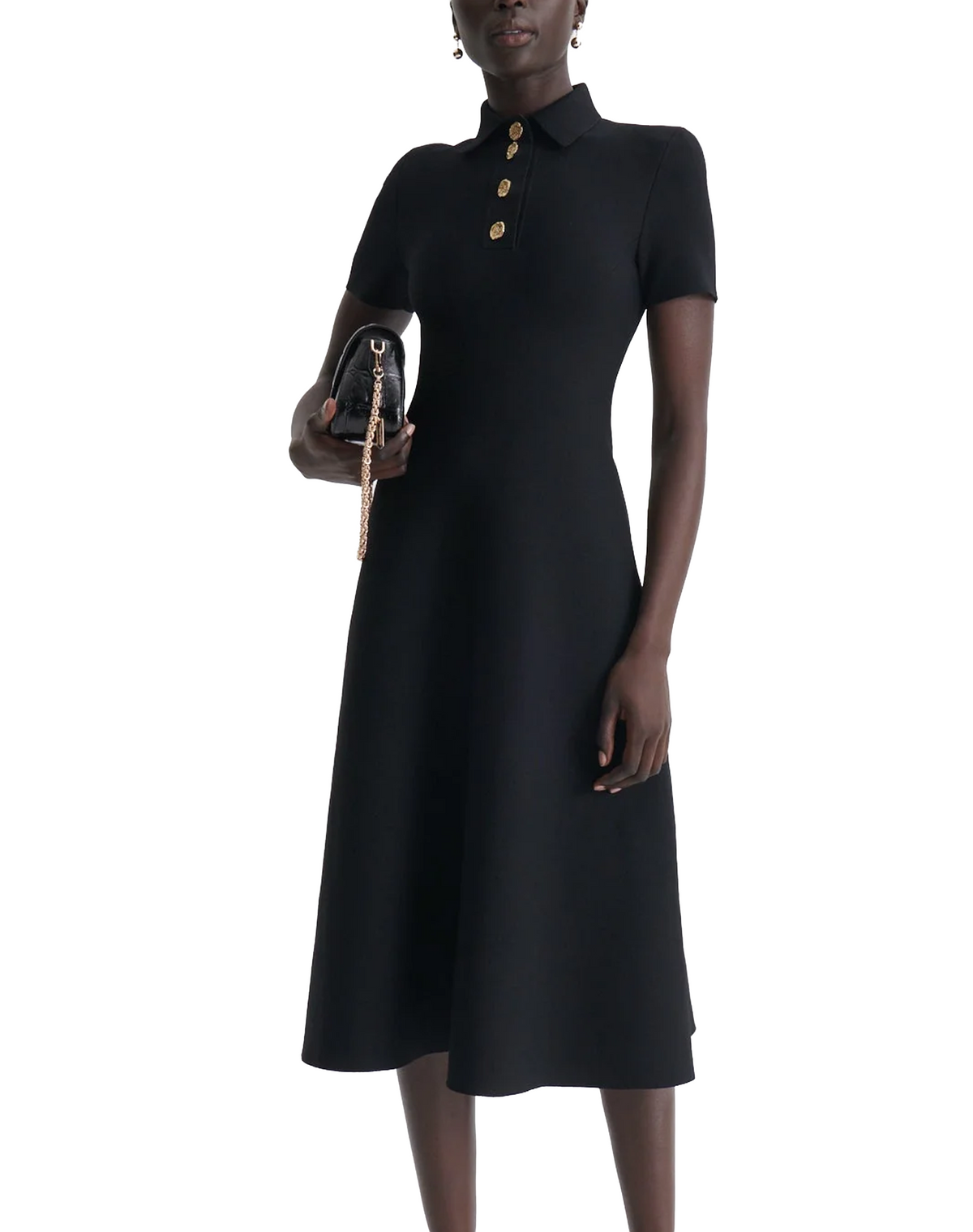 Scanlan Theodore Crepe Knit Poppy Shirt Dress