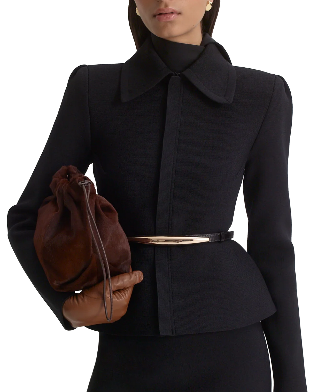 Scanlan Theodore Crepe Knit Peplum Jacket