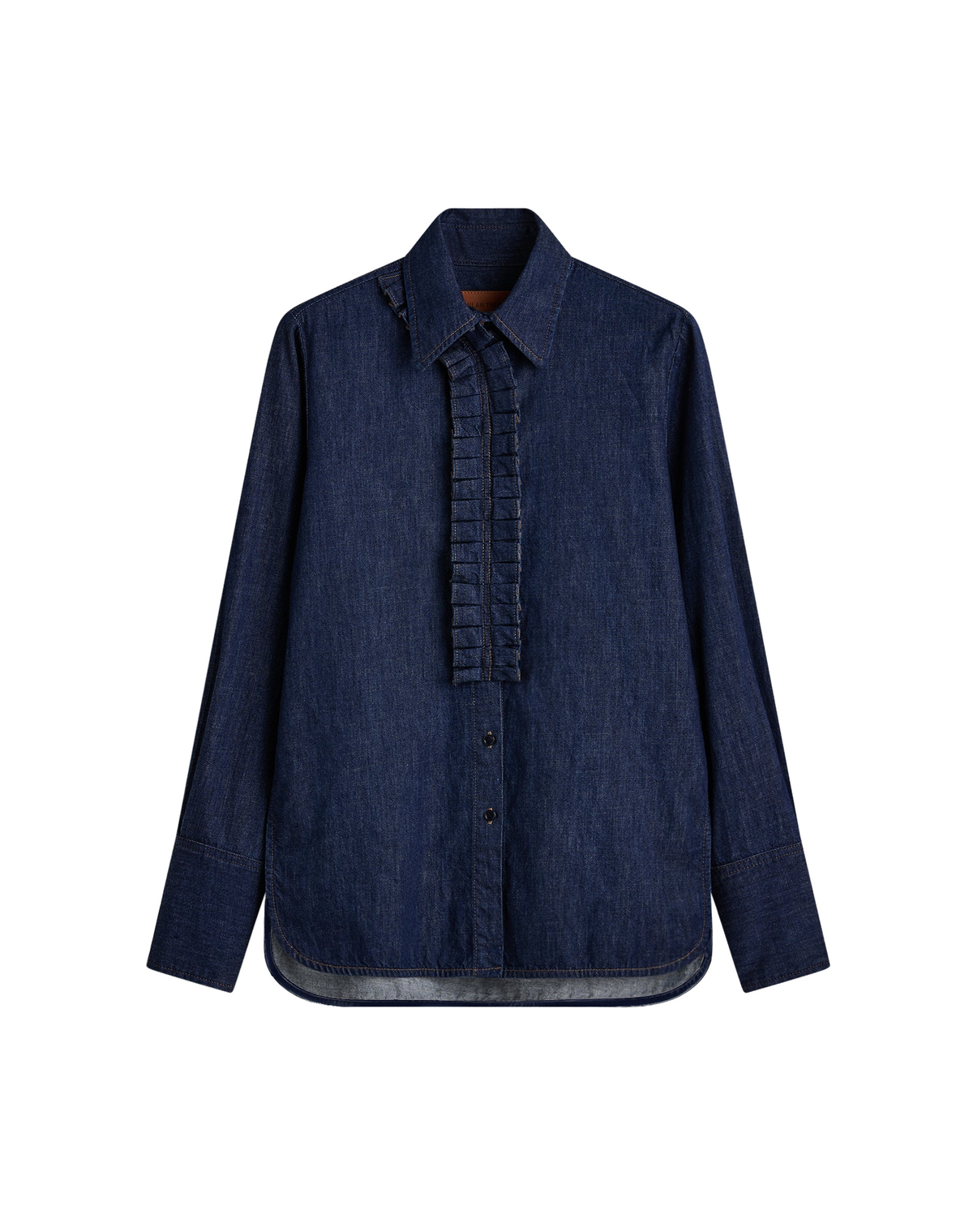 Scanlan Theodore Denim Ruffle Shirt