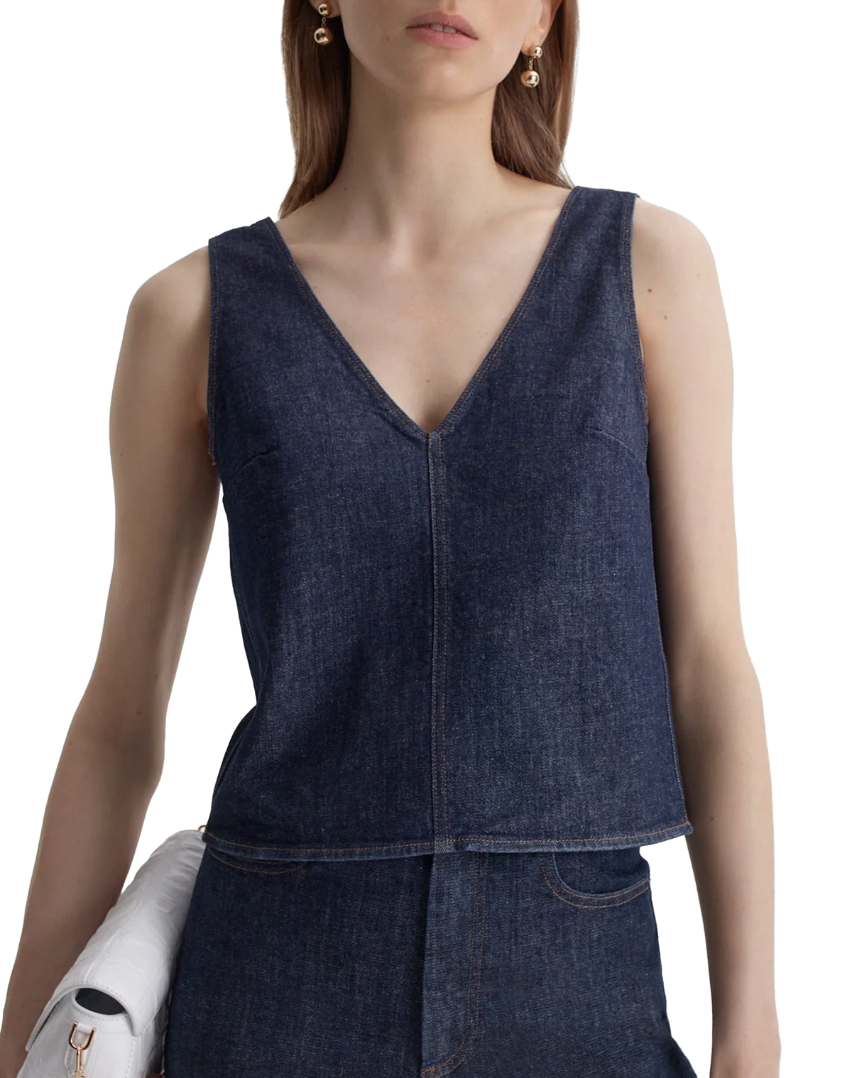 Scanlan Theodore Denim V Neck Tank