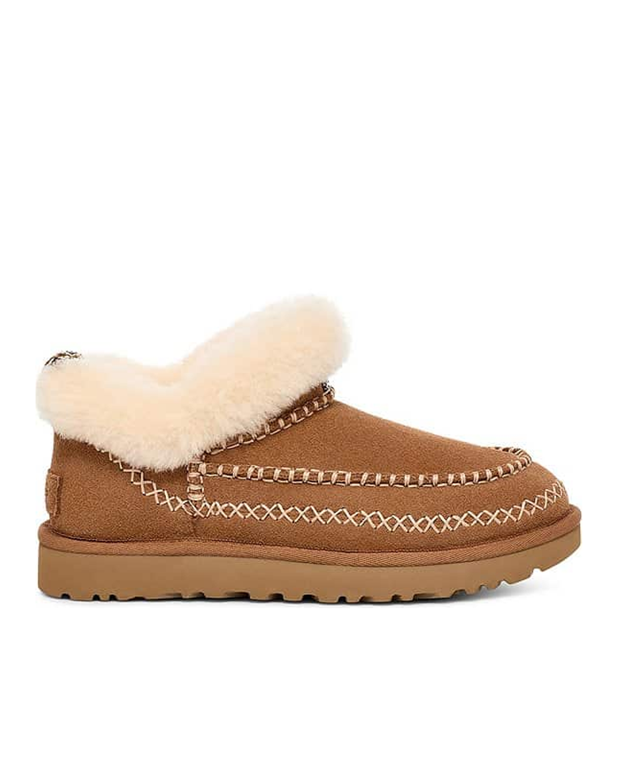 UGG Classic Ultra Mini Alpine Fur Collar Suede Booties - Joseph