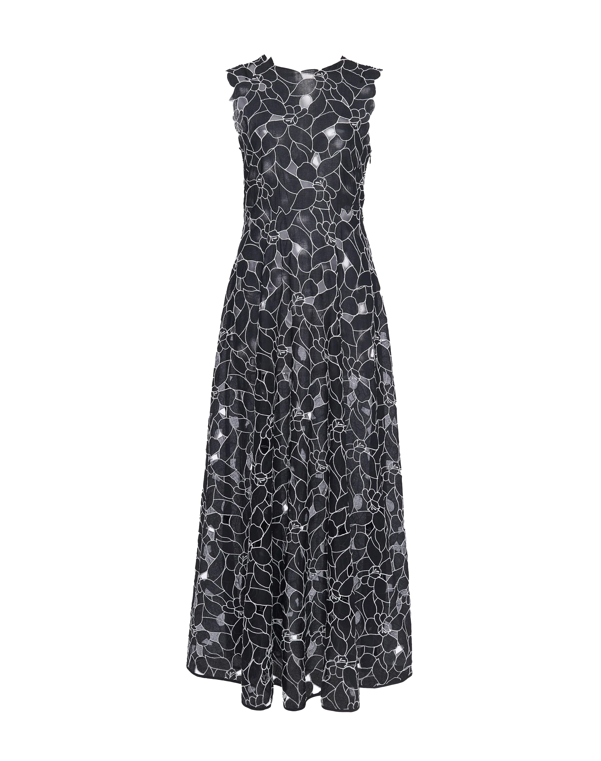 kiana midi dress white Kiana Floral Textured Midi Dress