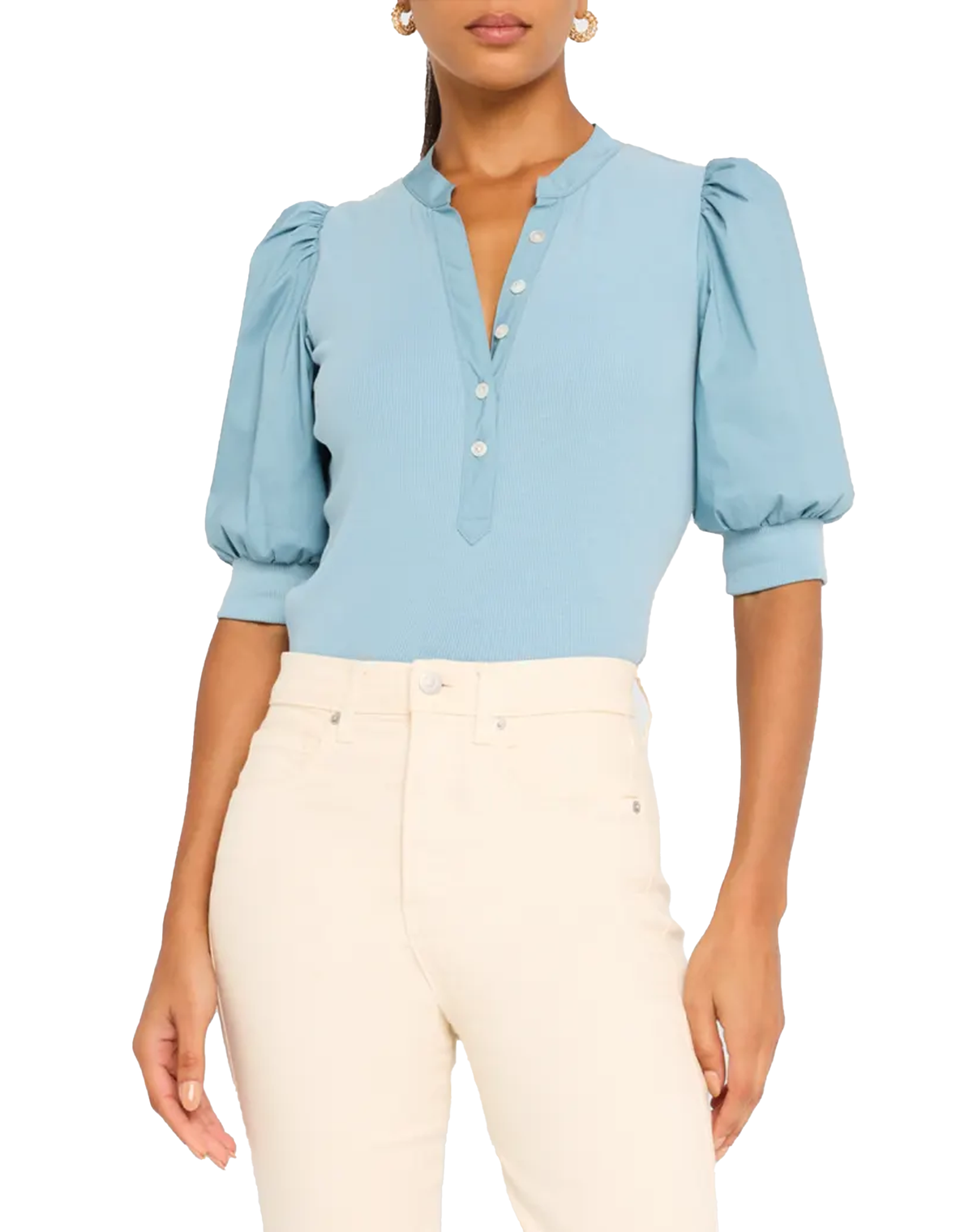 Veronica Beard Coralee Puff Sleeve Top