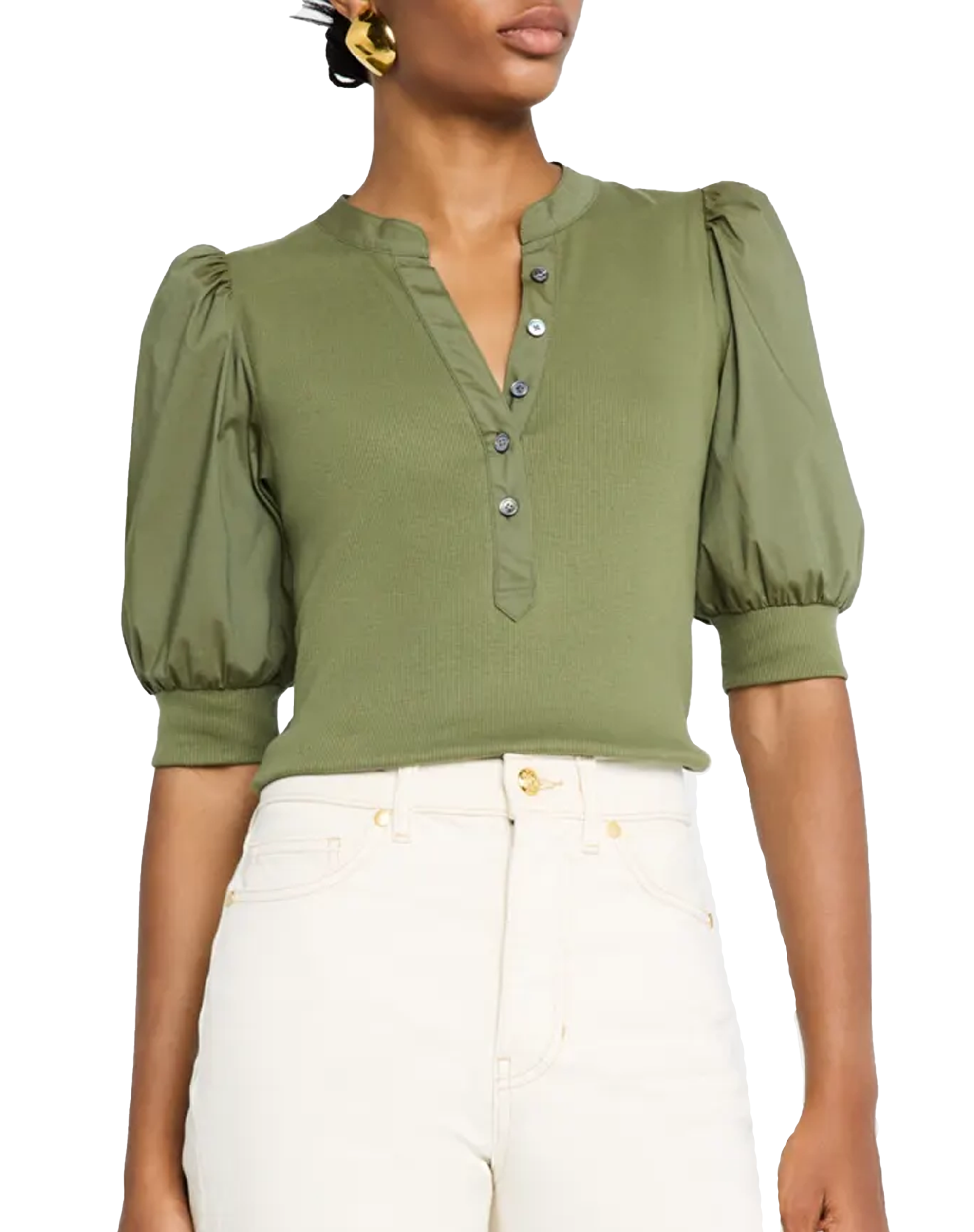 Veronica Beard Coralee Puff Sleeve Top - Joseph