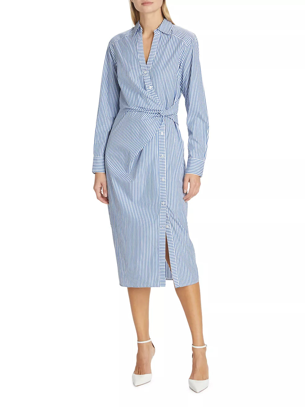 Veronica Beard Wright Striped Cotton Poplin Midi-Dress - Joseph Veronica Beard Wright Striped Cotton Poplin Midi-Dress - Joseph
