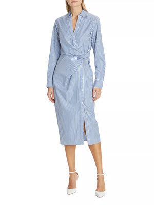 Veronica Beard Wright Striped Cotton Poplin Midi-Dress - Joseph Veronica Beard Wright Striped Cotton Poplin Midi-Dress - Joseph