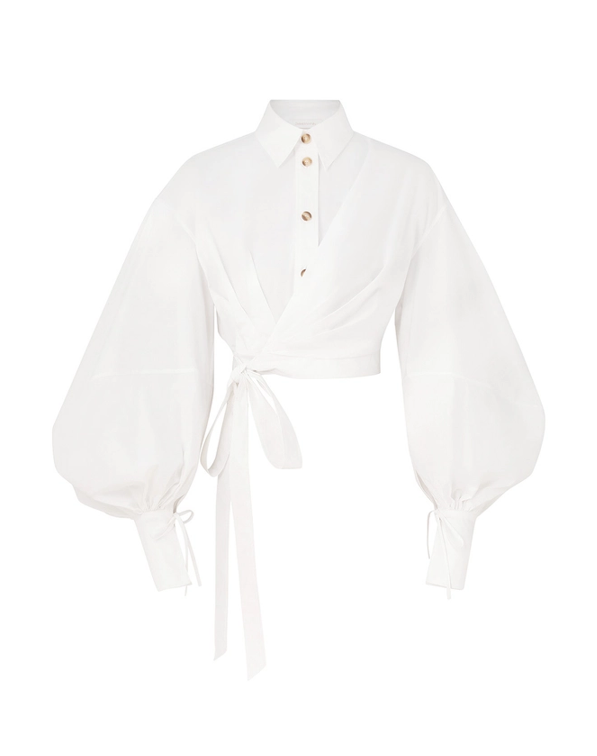 Zimmermann Rebellion Poplin Wrap Blouse